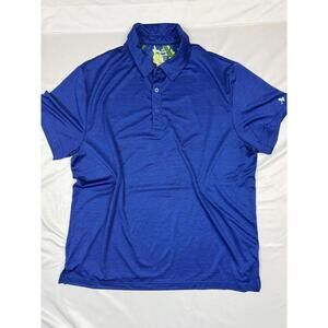Birdie Bound Polo Shirt Mens 2XL Blue Striped Tropical Golf Stretch Performance